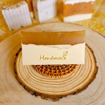 BERGAMOT - Made With Goats Milk & Essential Oil Coloured with Yellow French Clay - LillyBella Handcrafted